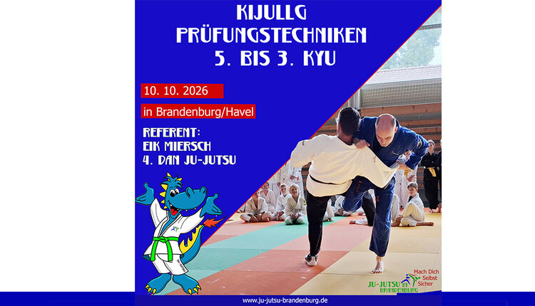 Neuer Termin: KiJuLLG Prüfungstechniken 5. bis 3. Kyu