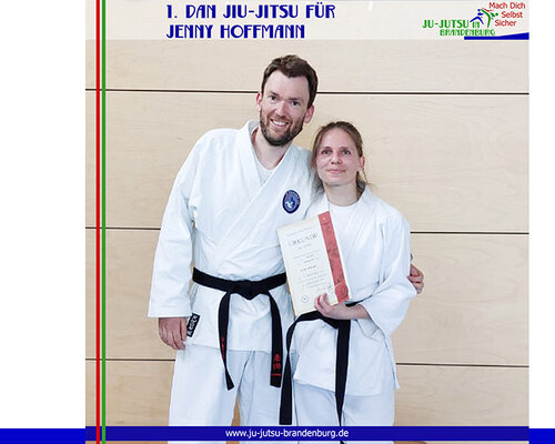 Glückwunsch zum 1. Dan Jiu-Jitsu an Jenny